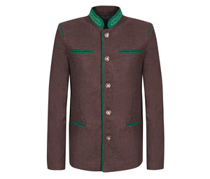 Brown German Bavarian Austrian Traditional Wool Jacket