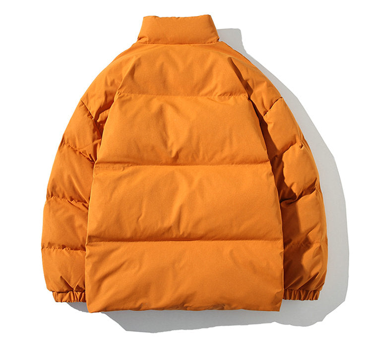 Parkas Thicken Warm Coat Stand Collar Jackets Solid Color Winter Fashion New Streetwear