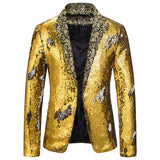 Shiny Red Sequin Shawl Collar Tuxedo Suit Blazer Men Wedding Groom Singer Prom Glitter Suit Jacket DJ