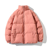 Parkas Thicken Warm Coat Stand Collar Jackets Solid Color Winter Fashion New Streetwear
