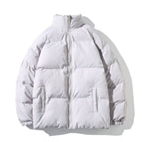 Parkas Thicken Warm Coat Stand Collar Jackets Solid Color Winter Fashion New Streetwear