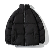 Parkas Thicken Warm Coat Stand Collar Jackets Solid Color Winter Fashion New Streetwear