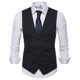 Men's Suit Vest Slim Fit Thin Plaid Men Waistcoat