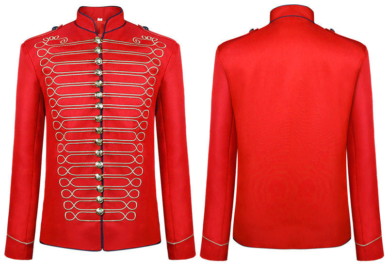 Men Custome Cosplay Embroidery King Prince Renaissance Long sleeve Jacket