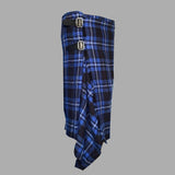 Gothic Fashion Utility Kilt For Men Blue Stripes Scottish,Classic,Modern Kilt
