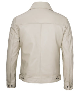 Men's Beige Real Leather Jacket - Premium Quality, Timeless Style