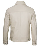 Men's Beige Real Leather Jacket - Premium Quality, Timeless Style