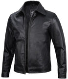 Men's Black Harrington Leather Cowhide Jacket - Classic Style, Premium Quality