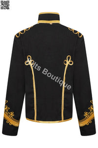 Men's Adam Luxe Military Drummer Black Hussar Napoleon Jacket