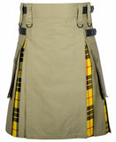 Hybrid Modern Fashion Khaki Cotton - Macleod of Lewis Tartan  hybrid Utility Kilt