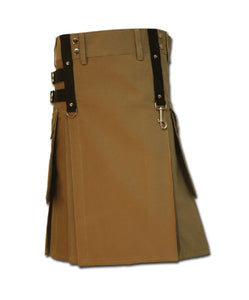 Gothic Fashion Utility Kilt Brown Steam Punk Kilts For Men