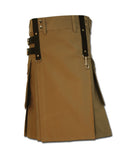 Gothic Fashion Utility Kilt Brown Steam Punk Kilts For Men