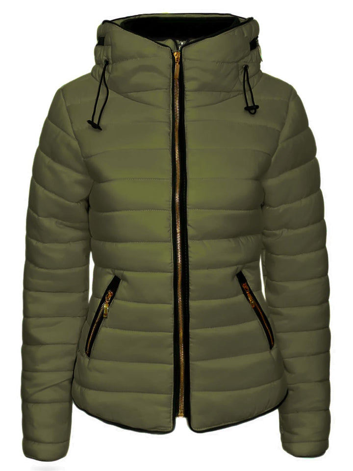 Women's Quilted Padded Puffer Jacket Ladies Bubble  Hoody Coat