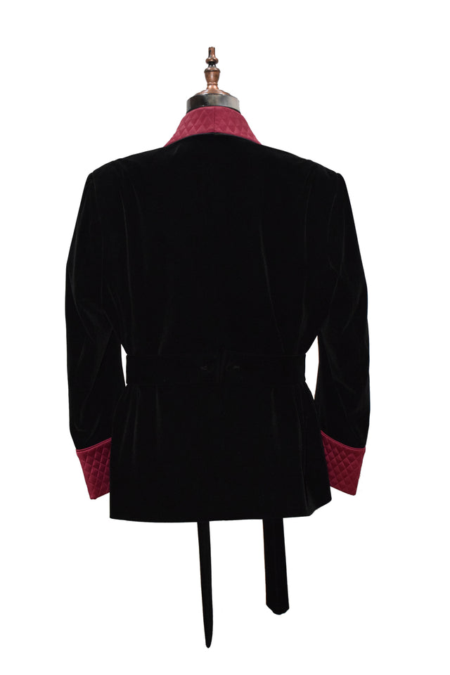 Mens Black Smoking Jackets Designer Luxury Quilted Party Wear Coats