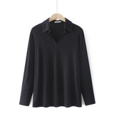 Solid Casual Long Sleeve T-shirts