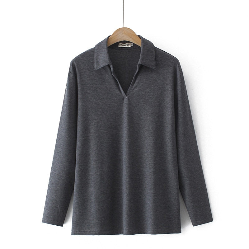 Solid Casual Long Sleeve T-shirts