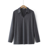 Solid Casual Long Sleeve T-shirts
