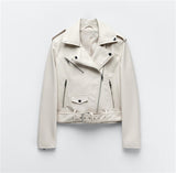  Spring fall Women faux leather Jacket Women biker jacket
