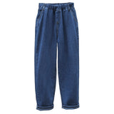 Women Casual Jeans Spring Autumn Loose Jean Pants Wide Leg Cropped Pants 