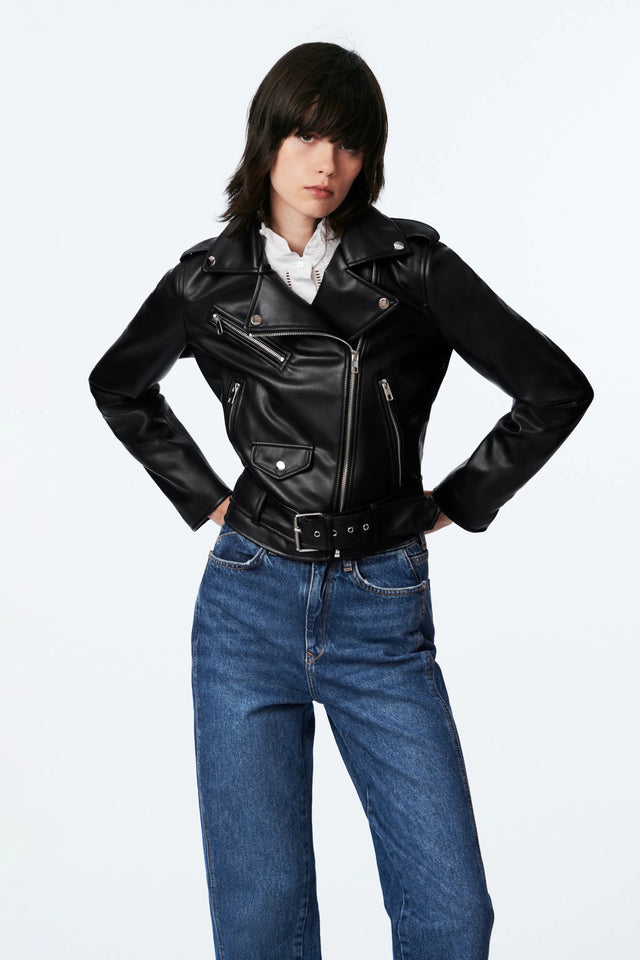  Spring fall Women faux leather Jacket Women biker jacket