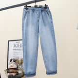 Women Casual Jeans Spring Autumn Loose Jean Pants Wide Leg Cropped Pants 