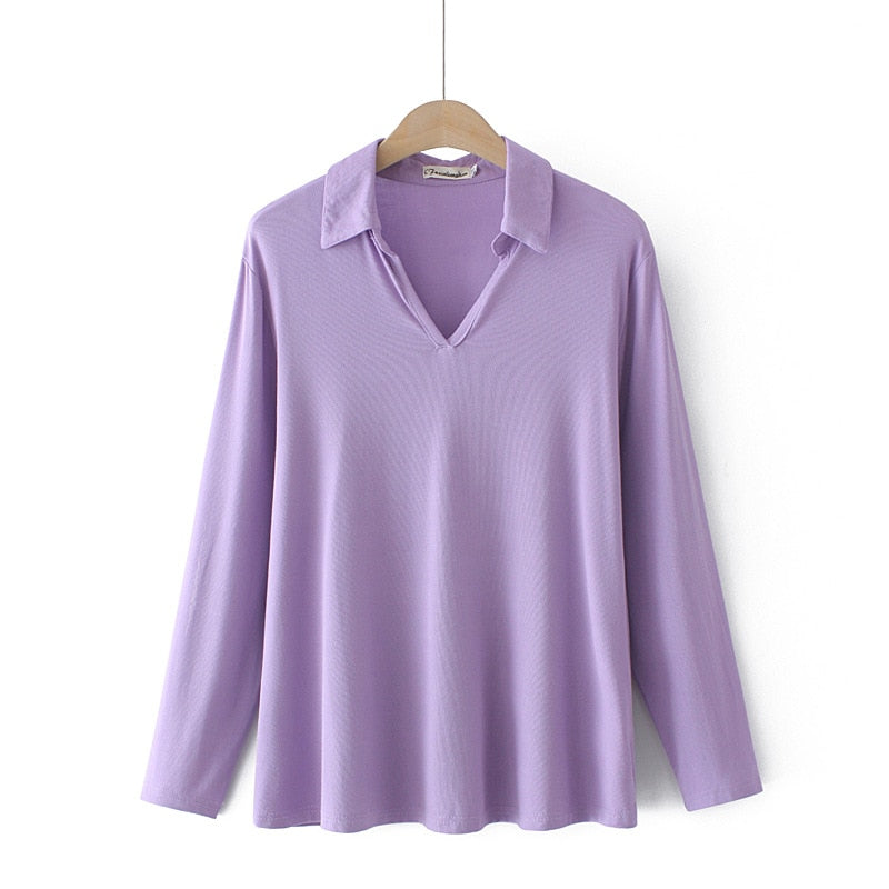 Solid Casual Long Sleeve T-shirts