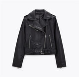  Spring fall Women faux leather Jacket Women biker jacket