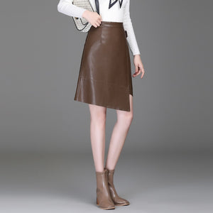 Women  Leather  Short Skirt Women Club Wear Knee Length Skirts