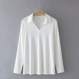 Solid Casual Long Sleeve T-shirts