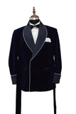 Mens Navy Blue Smoking Jackets Designer Luxury Party Wear Quilted Coats