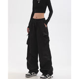 Dark Grey Vintage Women's Pants High Waist Pleated Design Pants