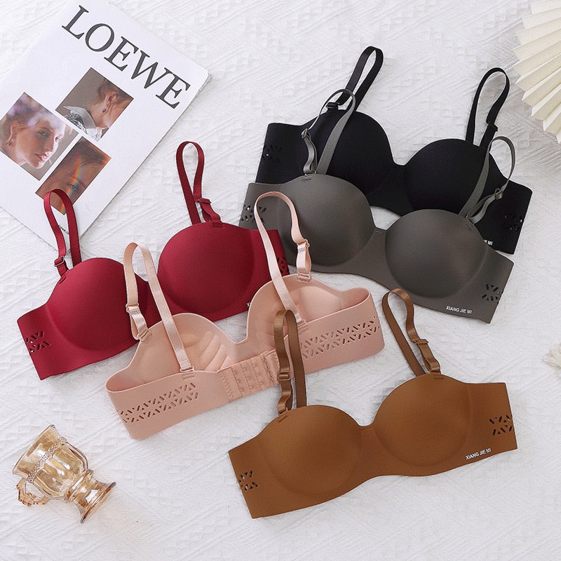 One Piece Seamless and Steel Ring Free Comfortable Bra, Small Chest Bra