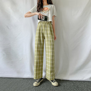 Summer New High Waist Loose Straight Trousers Casual Pants dresses for women