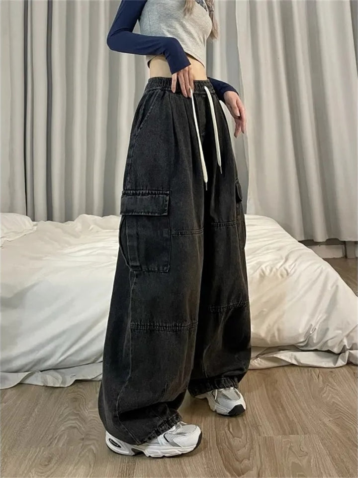 Blue  Jeans Women Oversized Baggy Denim Pants Hip Hop Street wear Wide Leg Trousers