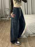 Blue  Jeans Women Oversized Baggy Denim Pants Hip Hop Street wear Wide Leg Trousers