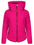 Women's Quilted Padded Puffer Jacket Ladies Bubble  Hoody Coat