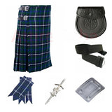 Men's Traditional highland 5 yard Blue Douglas kilt set outfit