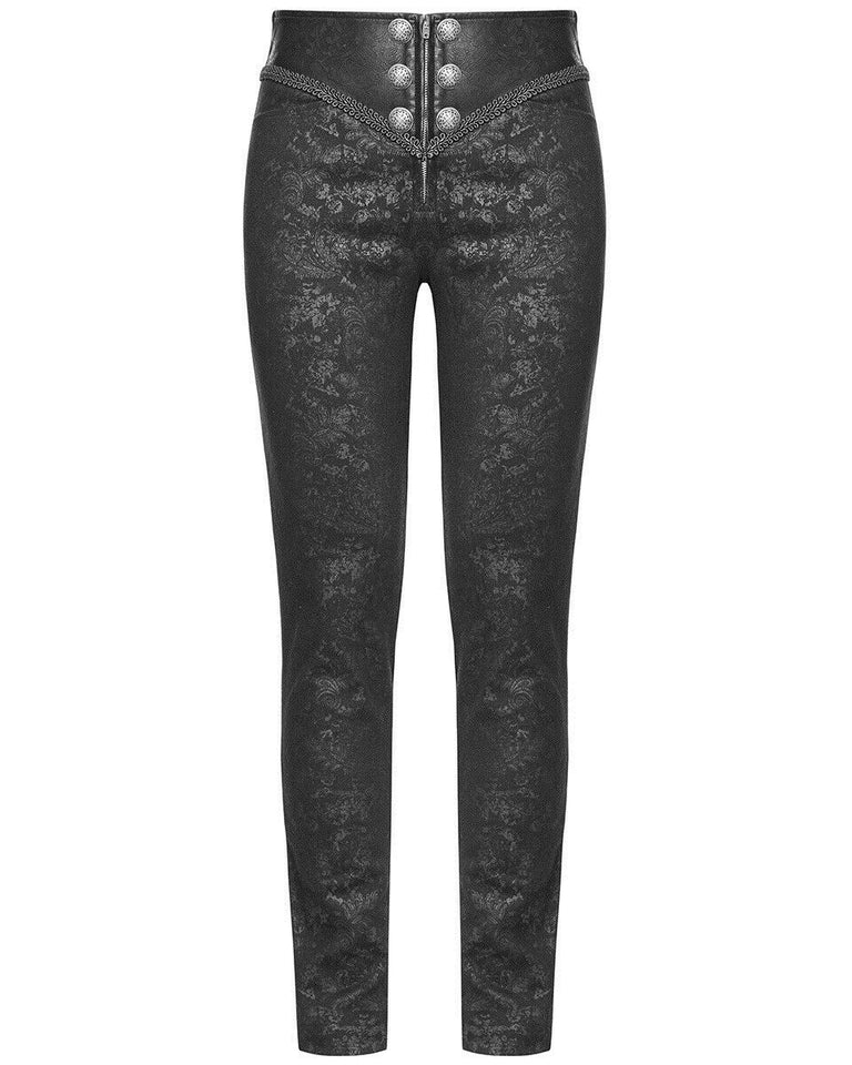 Men's Syndicate Trousers Pants Steampunk Black Brocade