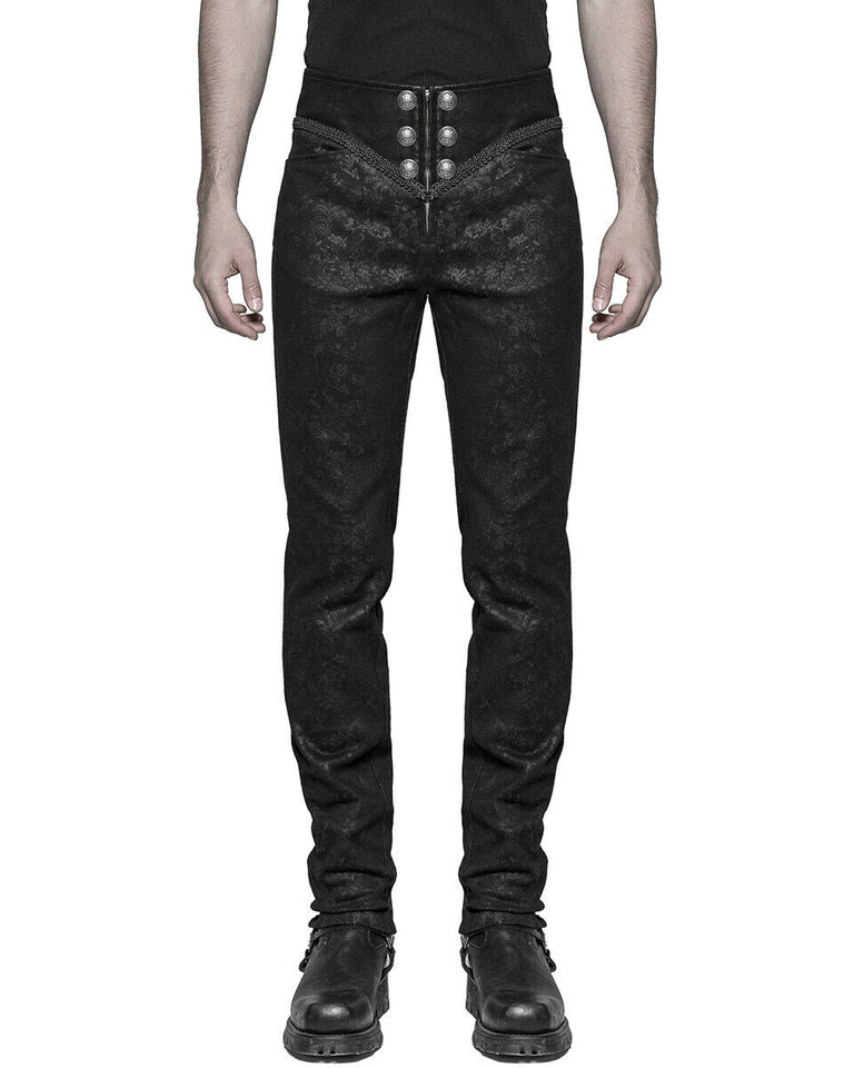 Men's Syndicate Trousers Pants Steampunk Black Brocade