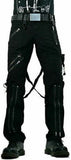 Gothic Straps Zipper Trousers Punk Rock Studs Metal Chain Mens Pant